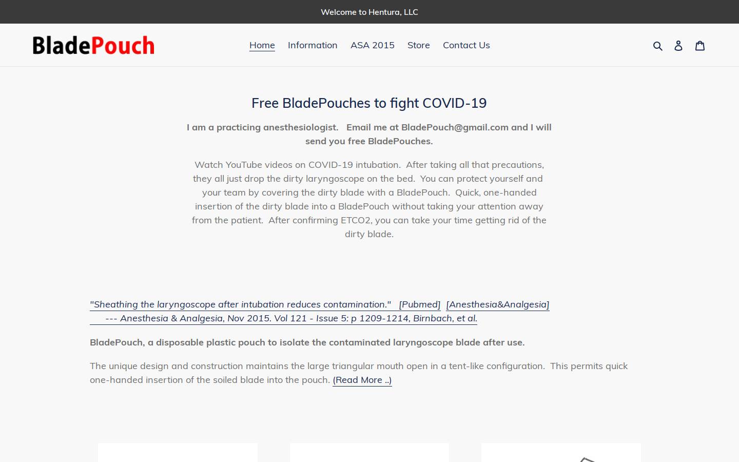 bladepouch.com homepage screenshot