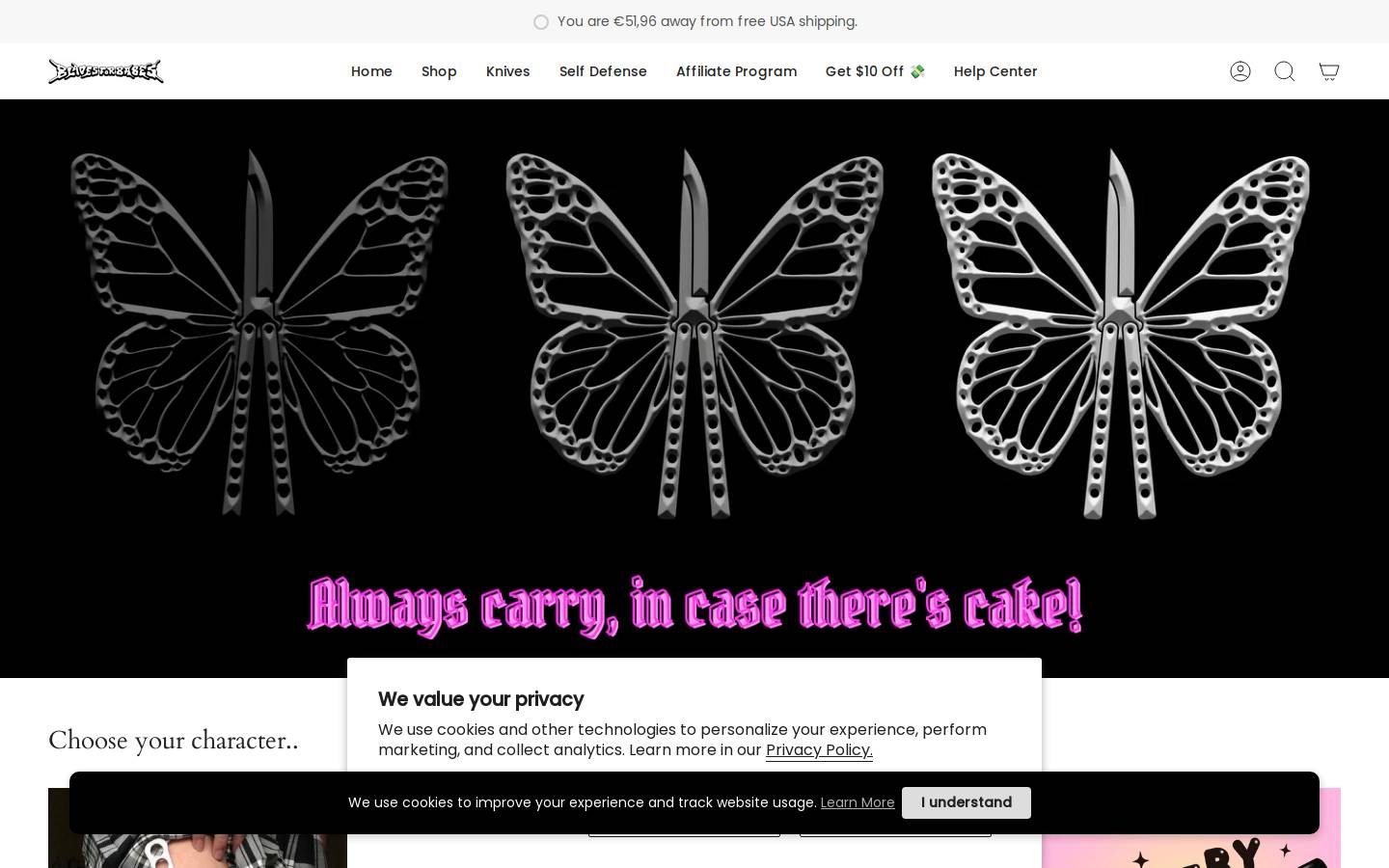 Blades For Babes homepage screenshot
