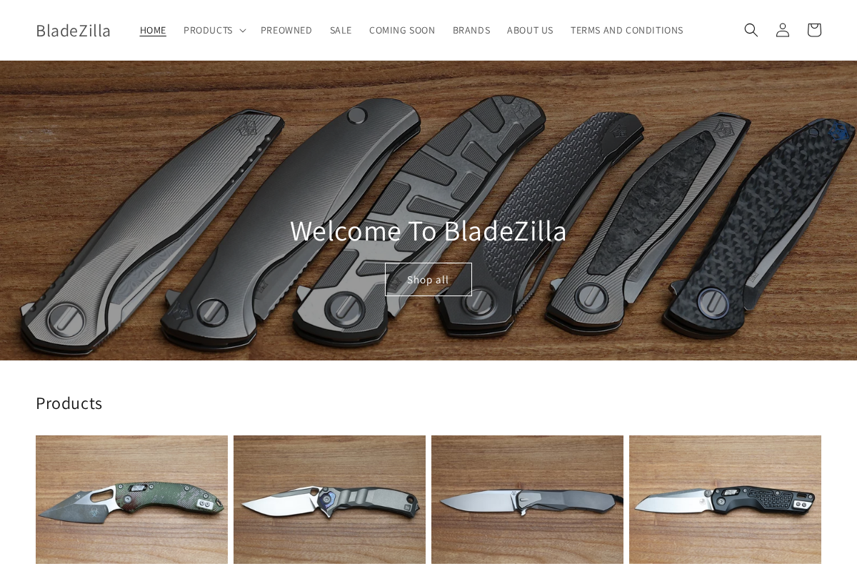 BladeZilla homepage screenshot