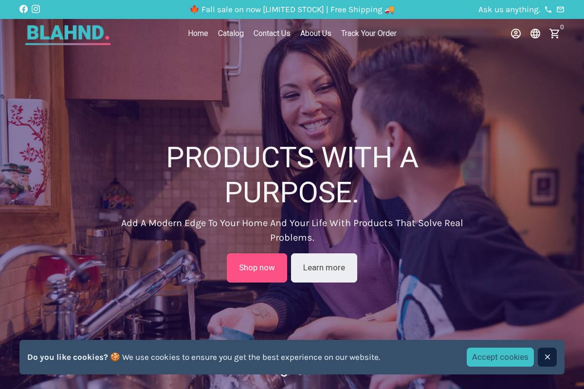 blahnd.com homepage screenshot