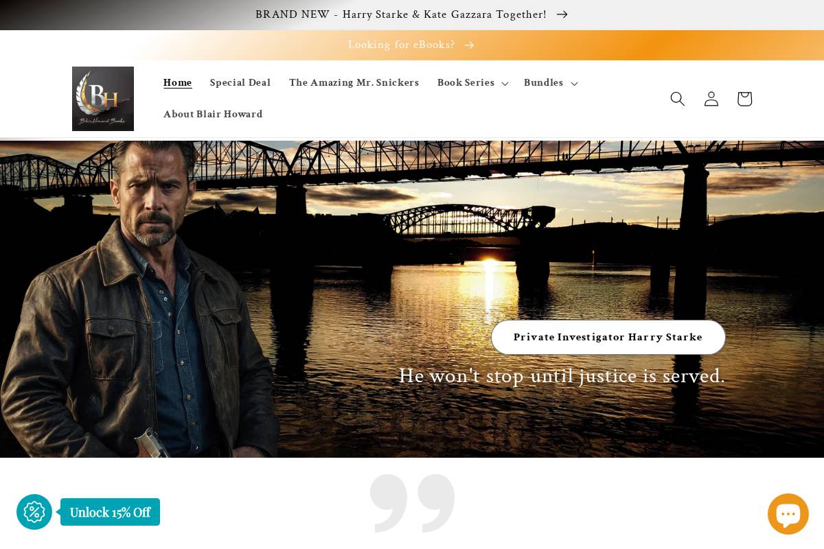 Blair Howard Books homepage screenshot