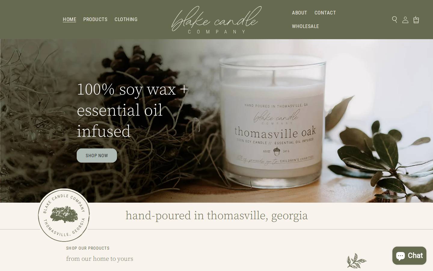 blakecandle.com homepage screenshot