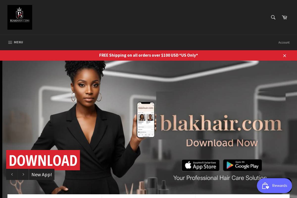 blakhair.com homepage screenshot