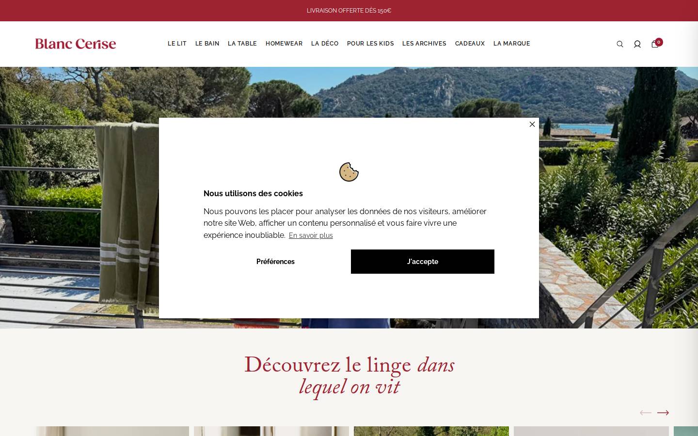Blanc Cerise homepage screenshot