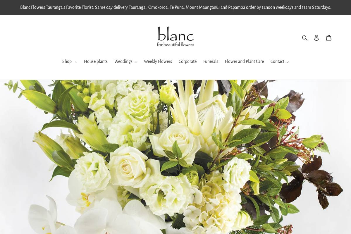blanc.co.nz homepage screenshot