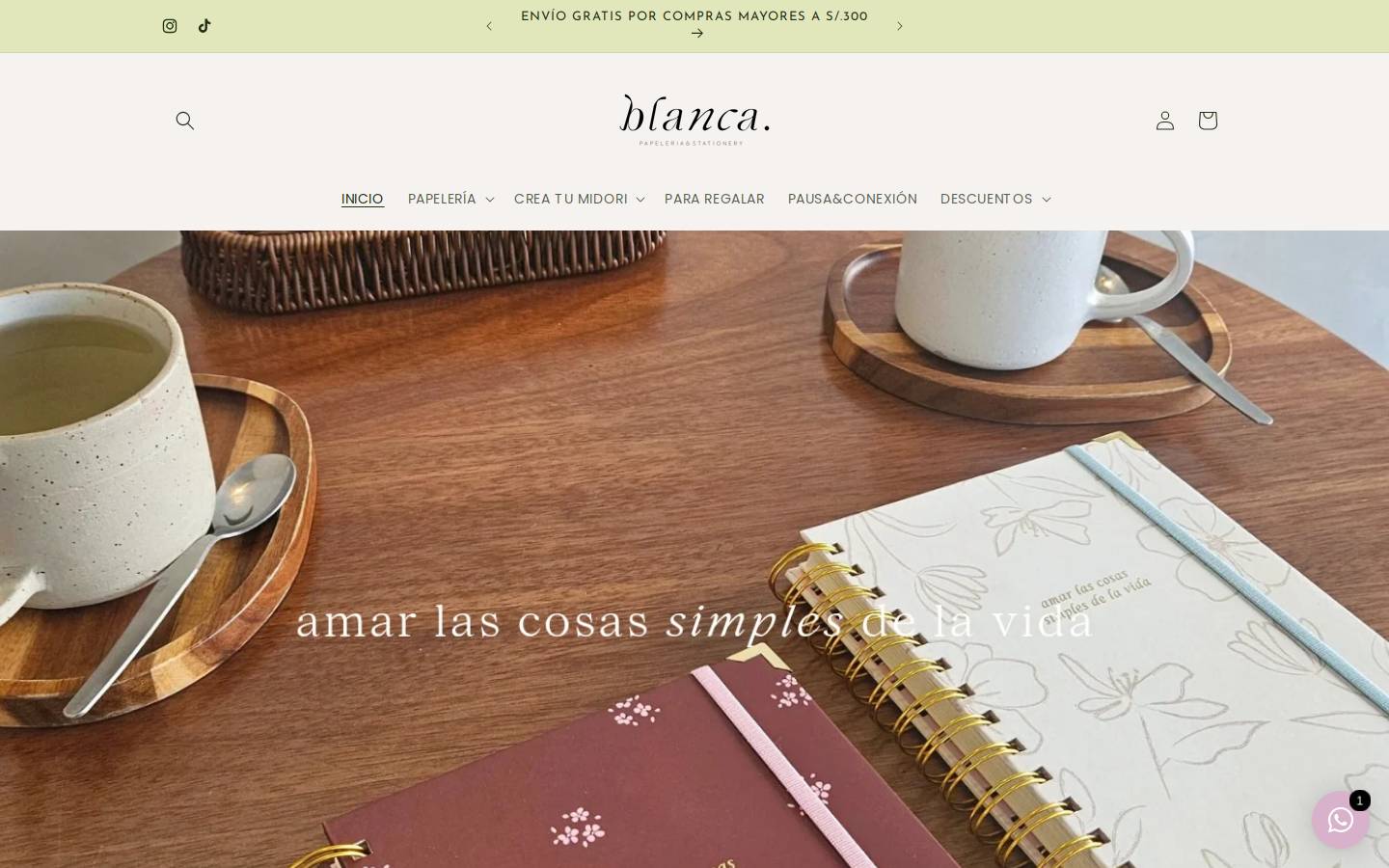 blancapapeleria.com homepage screenshot
