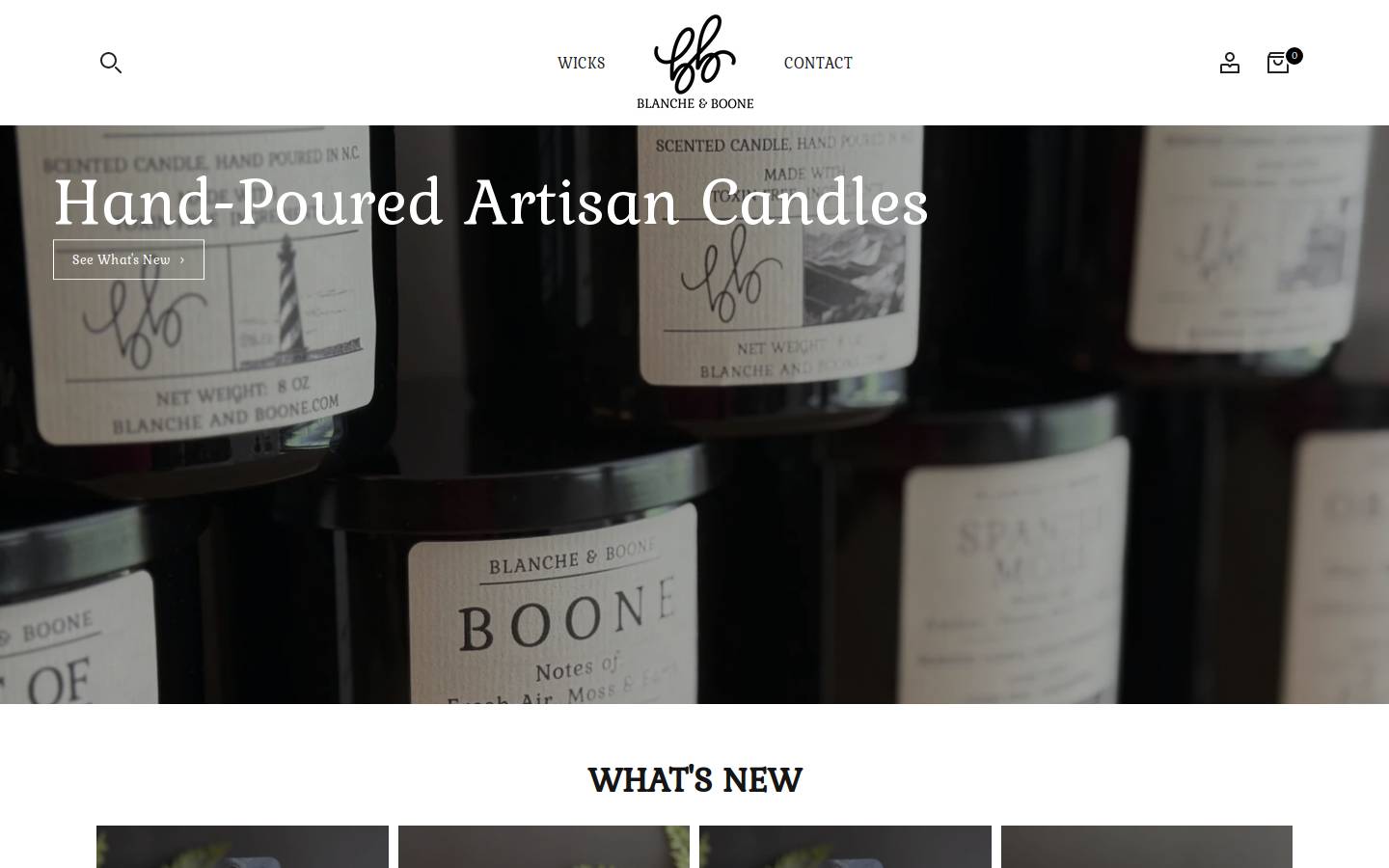 blancheandboone.com homepage screenshot