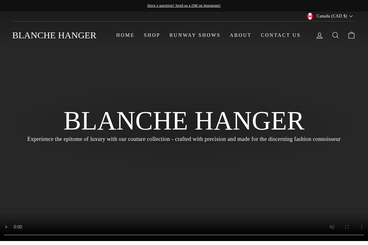 blanchehanger.com homepage screenshot