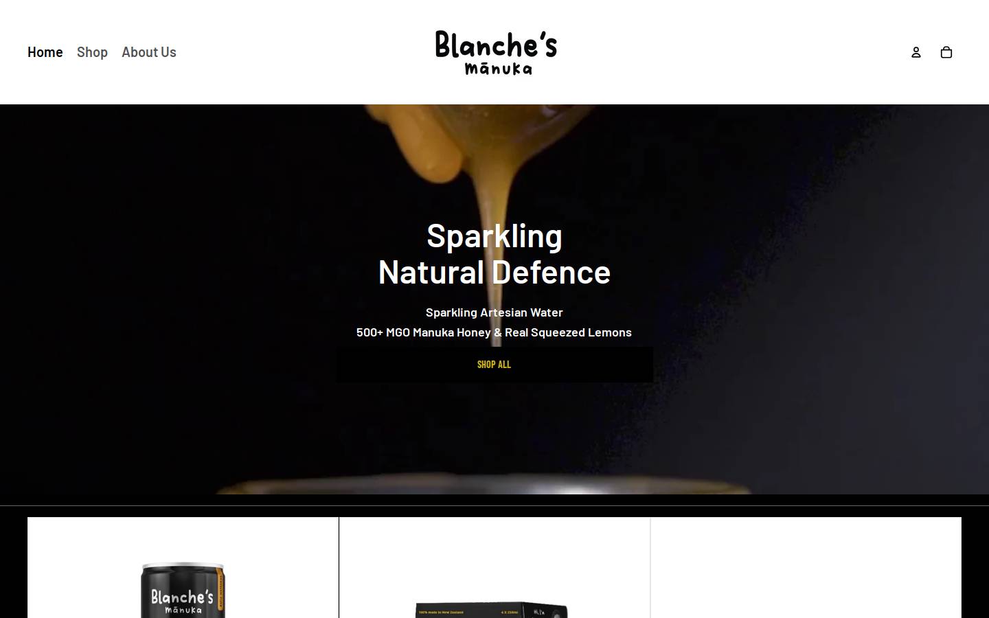 blanchesmanuka.com homepage screenshot