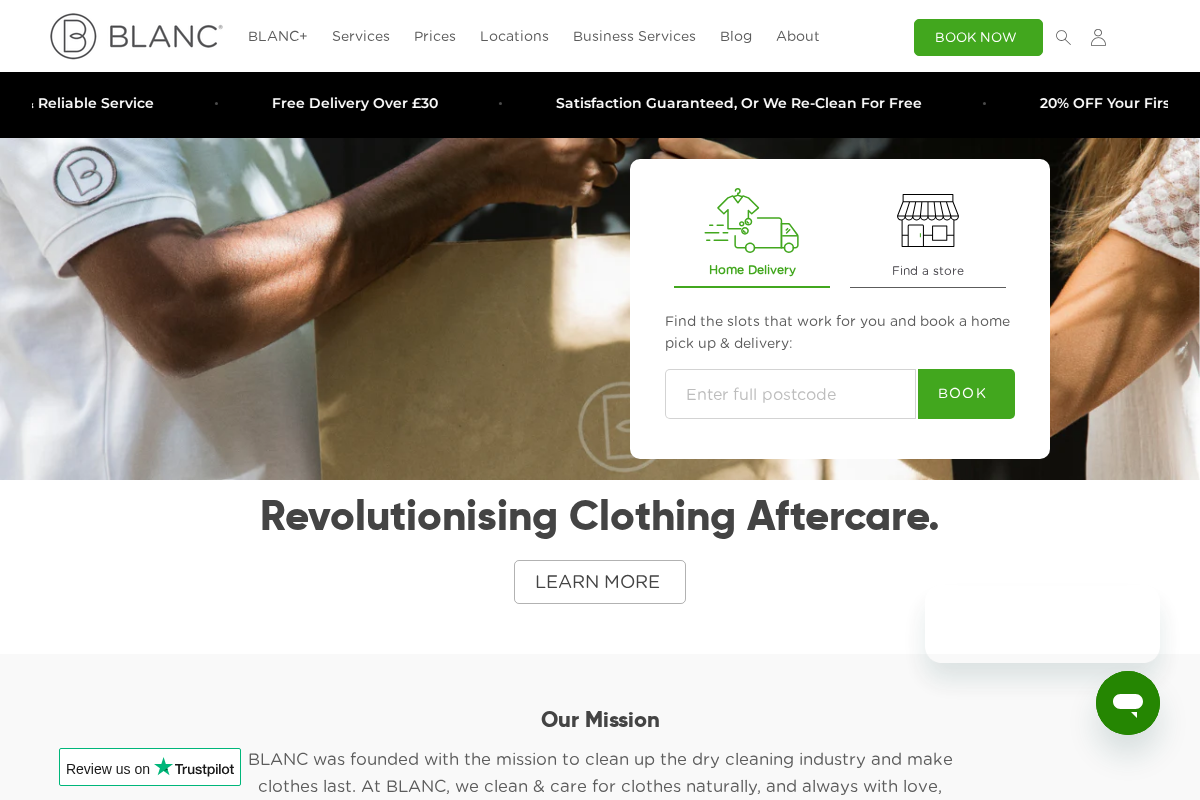 BLANC homepage screenshot