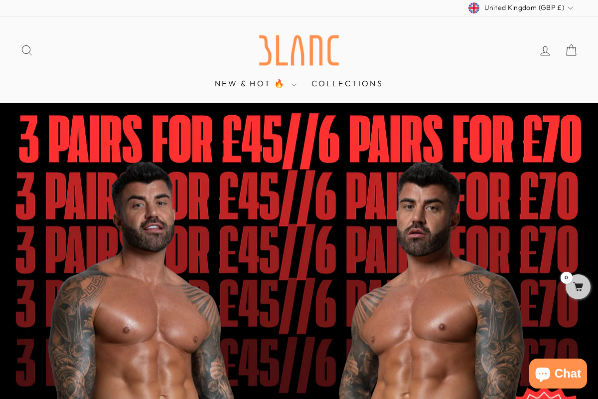 Blancmenswear homepage screenshot
