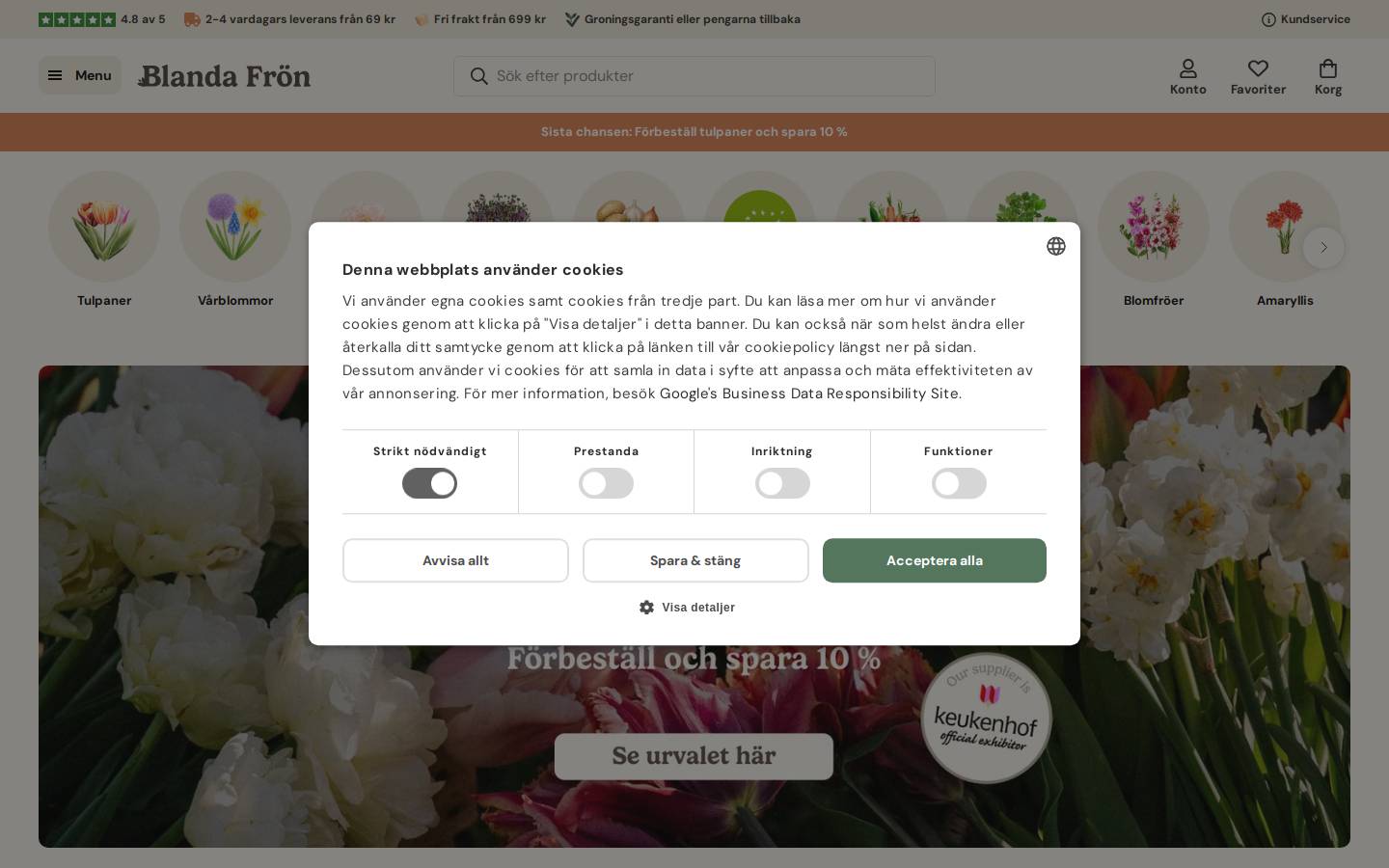 Blanda Frön homepage screenshot