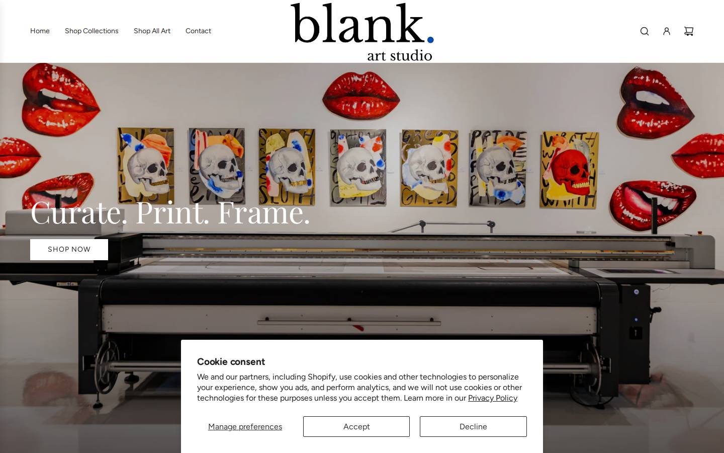 blankartstudio.com homepage screenshot