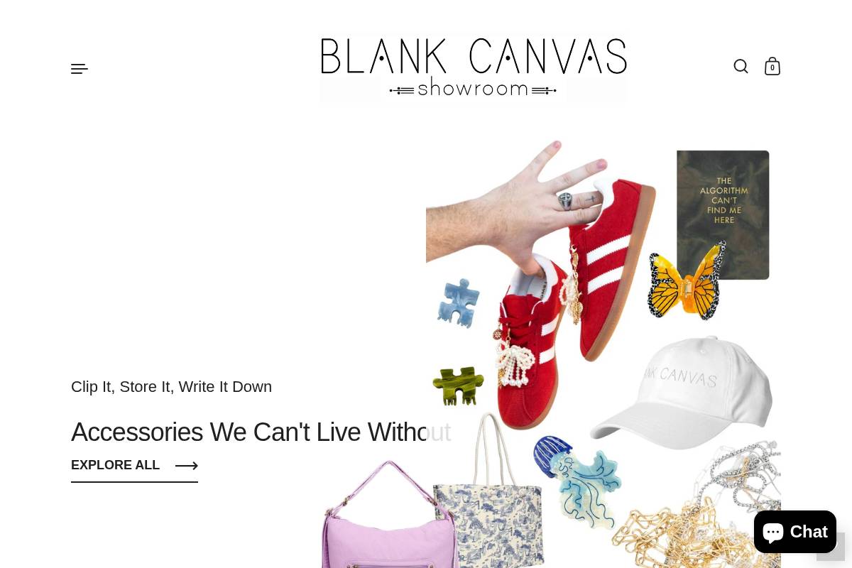 blankcanvasshowroom.com homepage screenshot