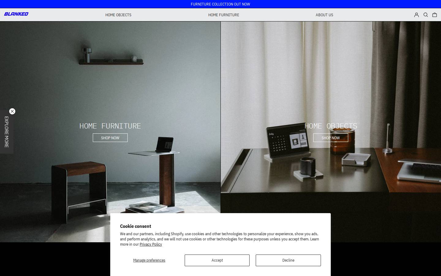 blankedstudios.com homepage screenshot