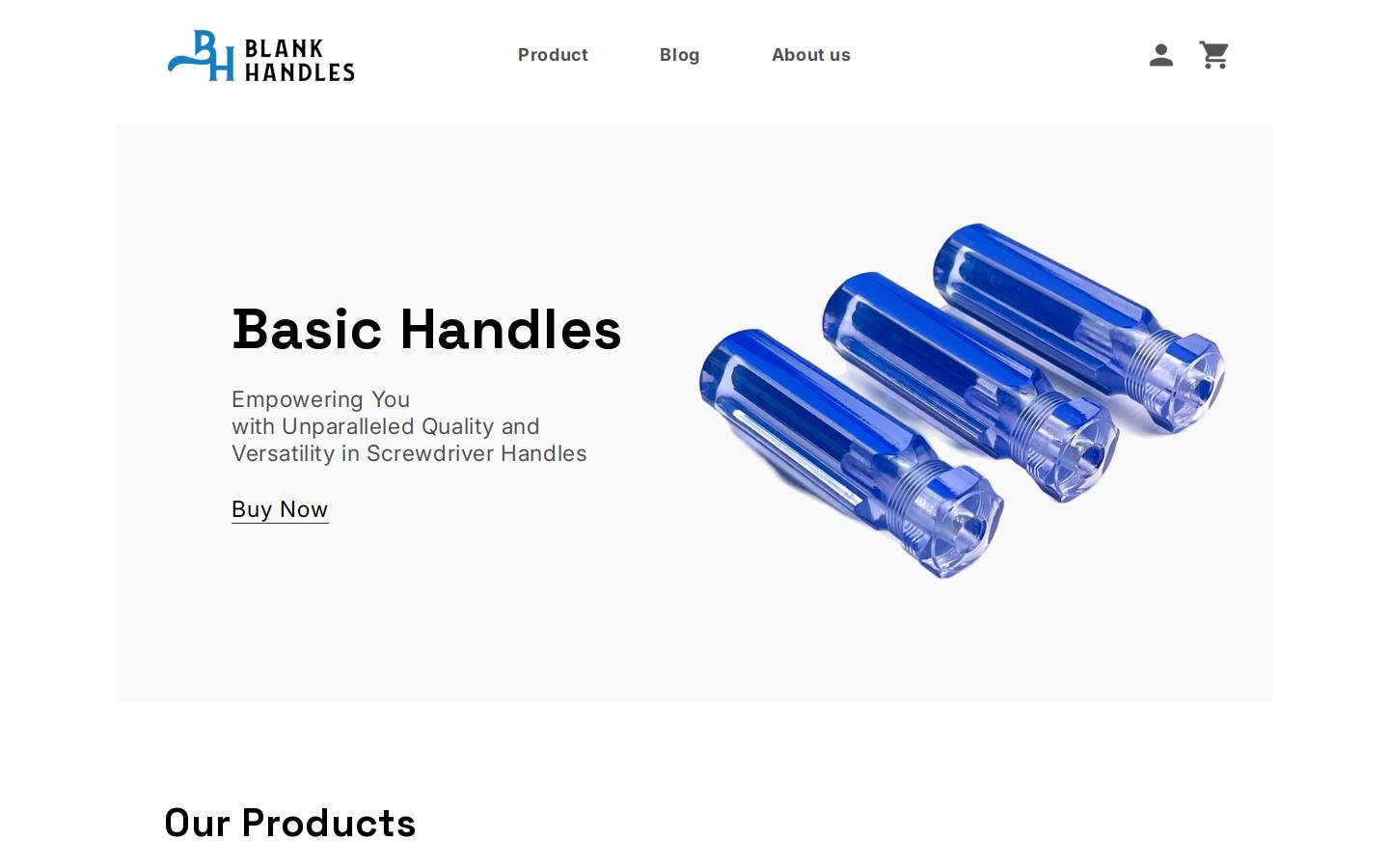 blankhandles.com homepage screenshot