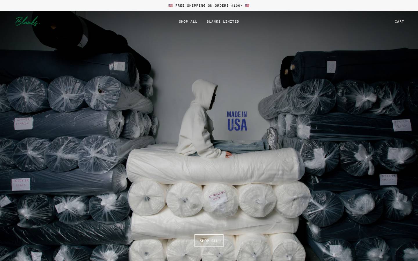 Blanks by Thirteen homepage screenshot