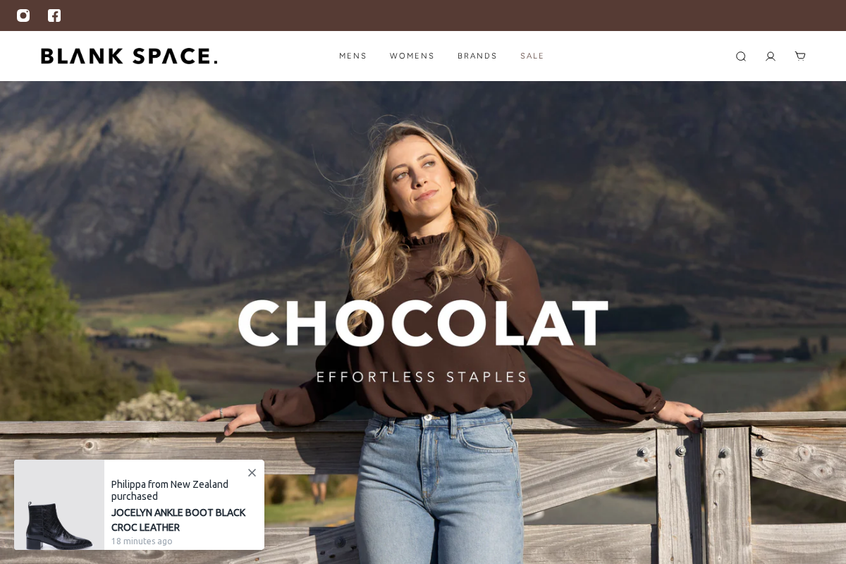 Blank Space homepage screenshot