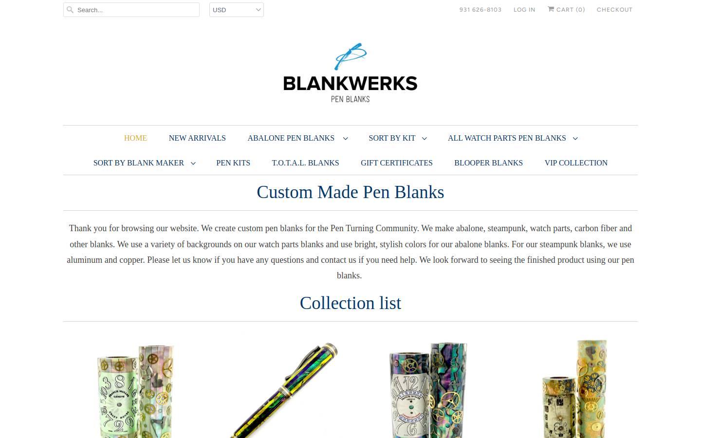 blankwerks.com homepage screenshot