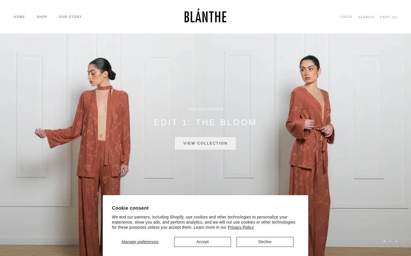blanthe.com homepage screenshot