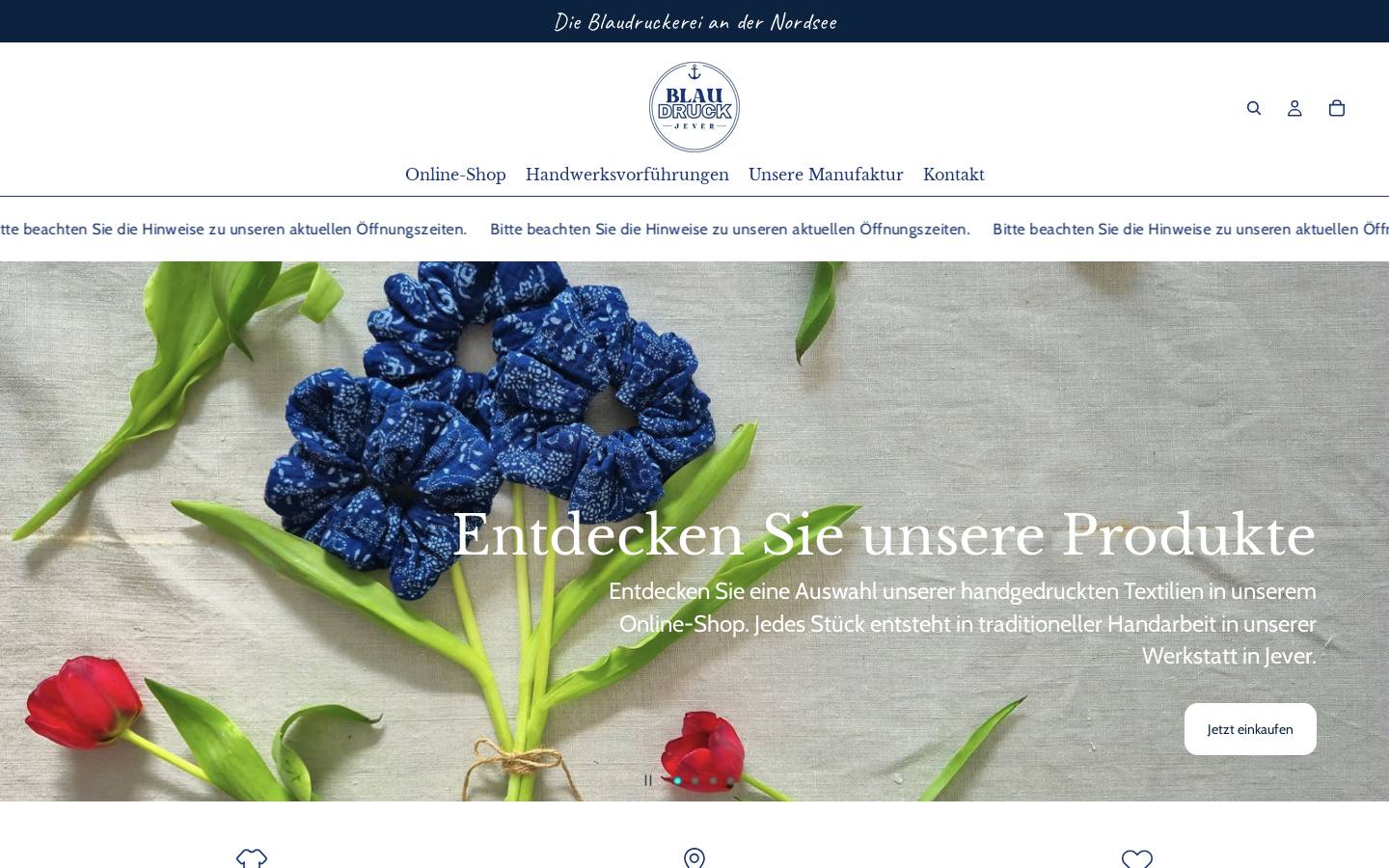 blaudruckerei.de homepage screenshot