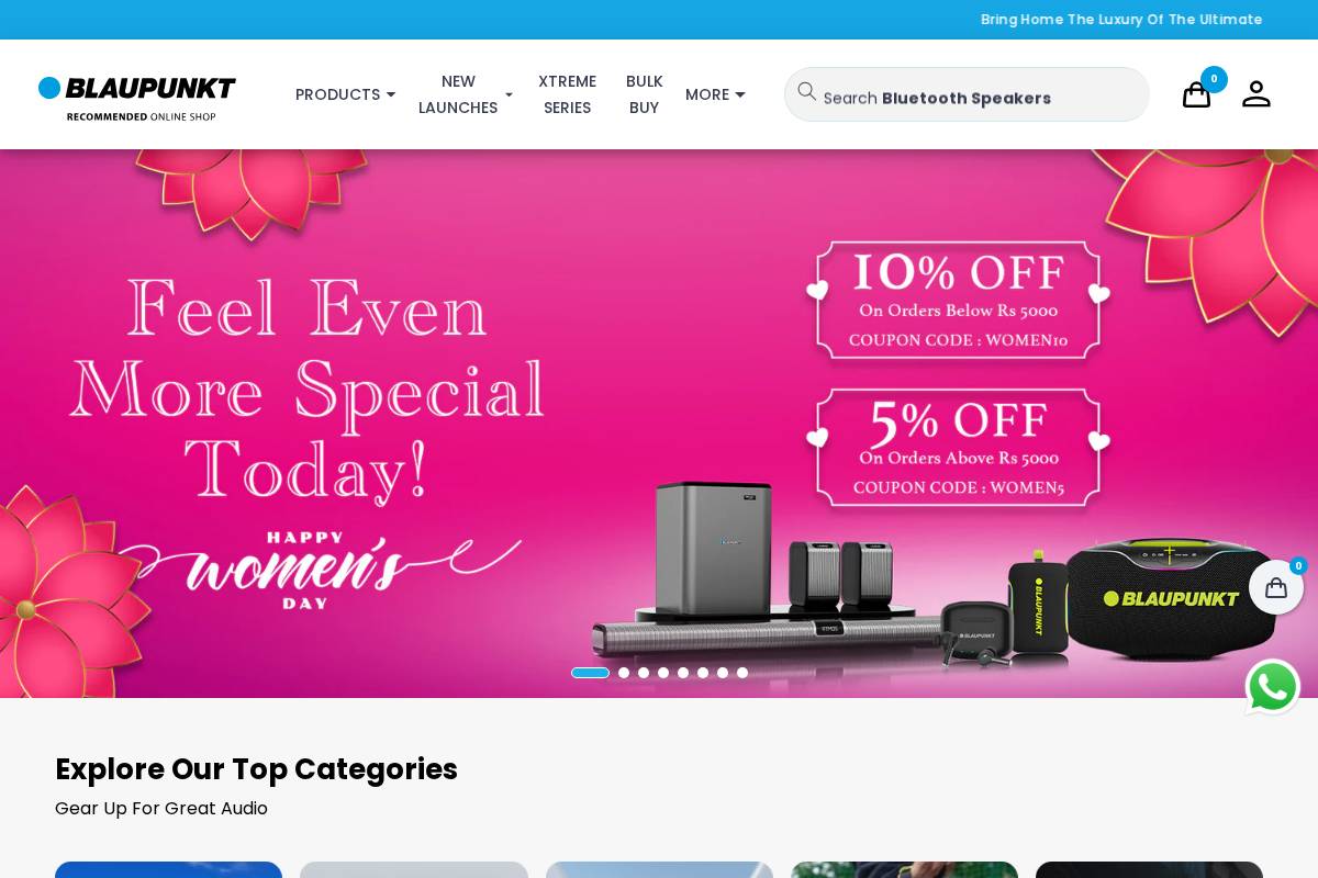 blaupunktaudio.in homepage screenshot