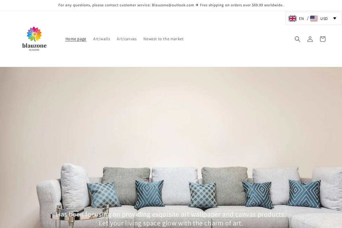 Blauzone homepage screenshot