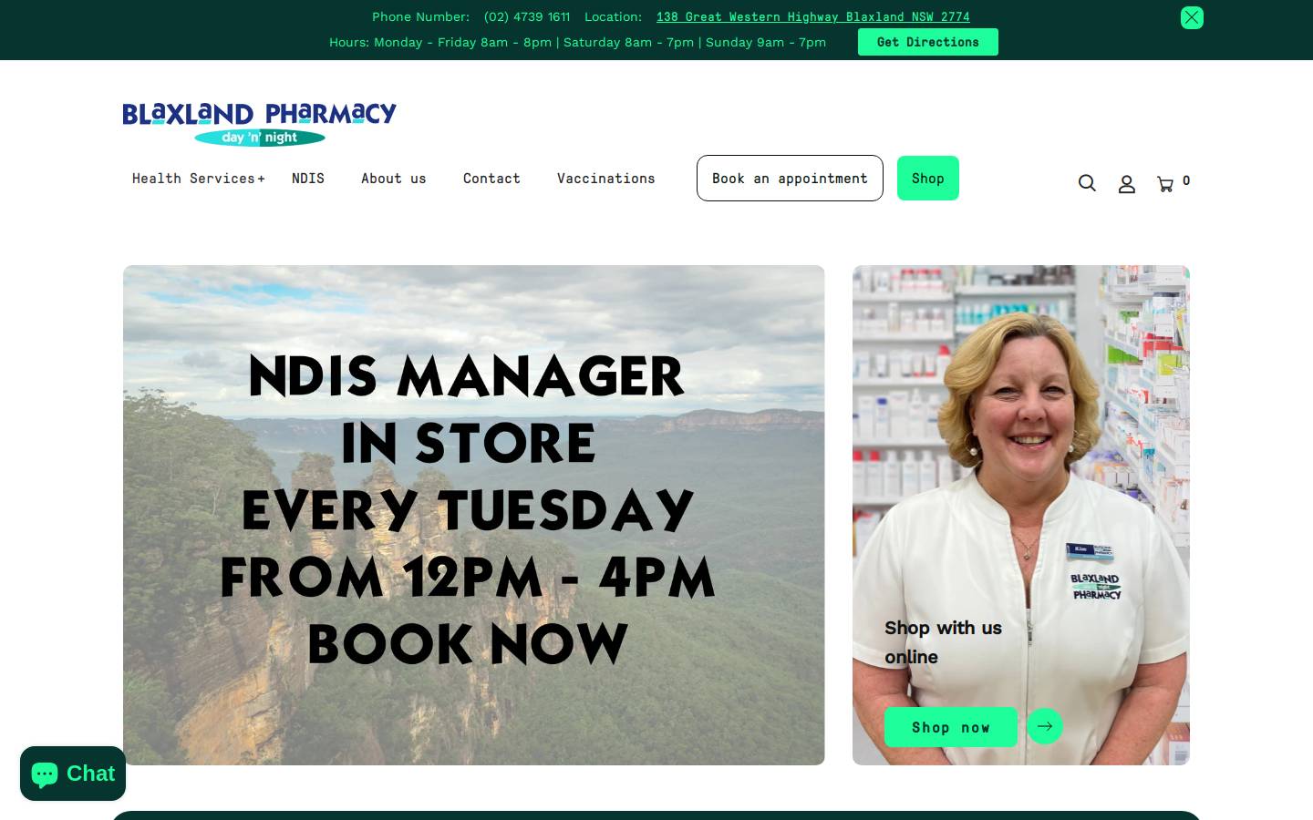 blaxlandpharmacy.com.au homepage screenshot