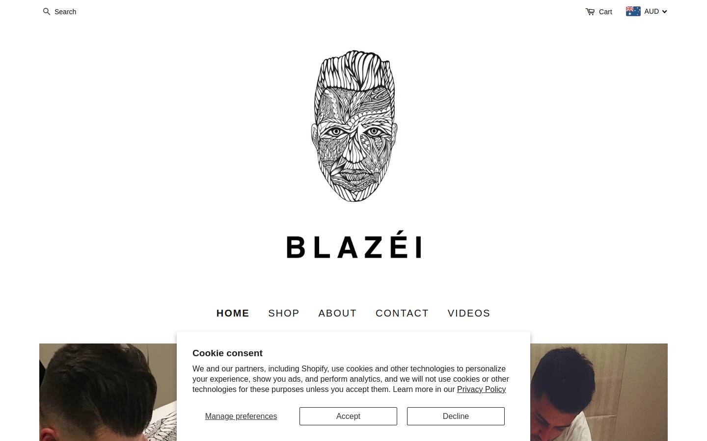 blazeiart.com homepage screenshot