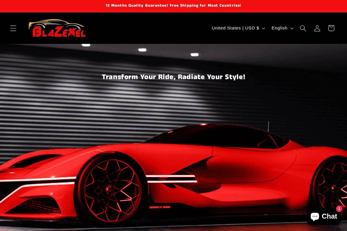 Blazexel homepage screenshot