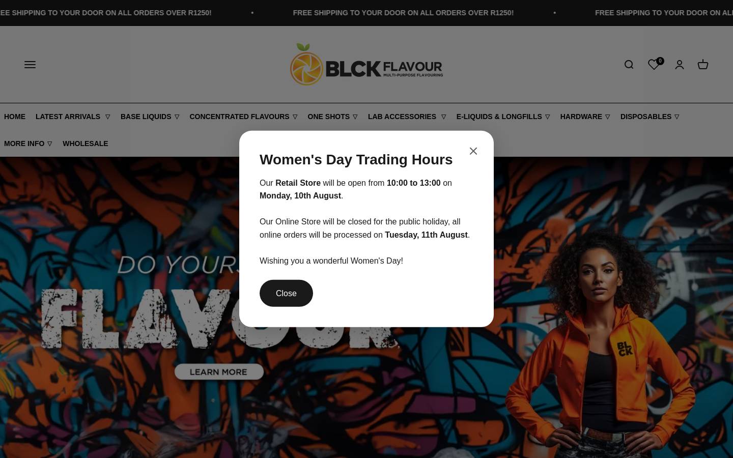 blck.co.za homepage screenshot
