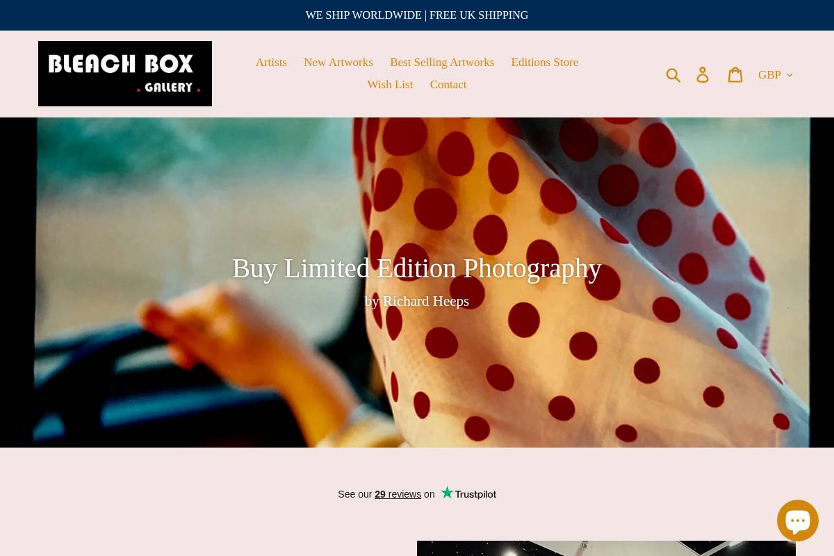 Bleach Box Photography Gallery homepage screenshot