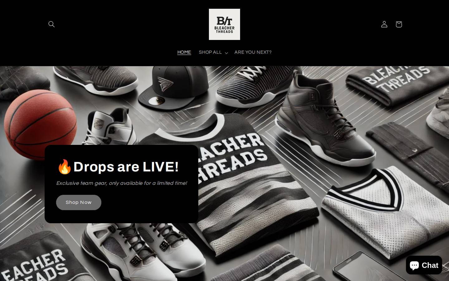 bleacherthreads.com homepage screenshot
