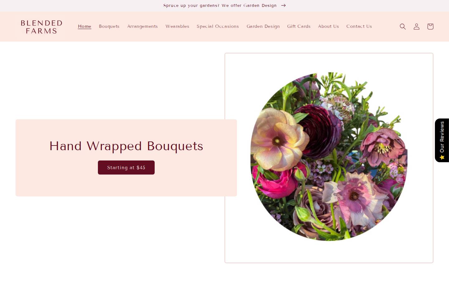 blendedfarms.com homepage screenshot