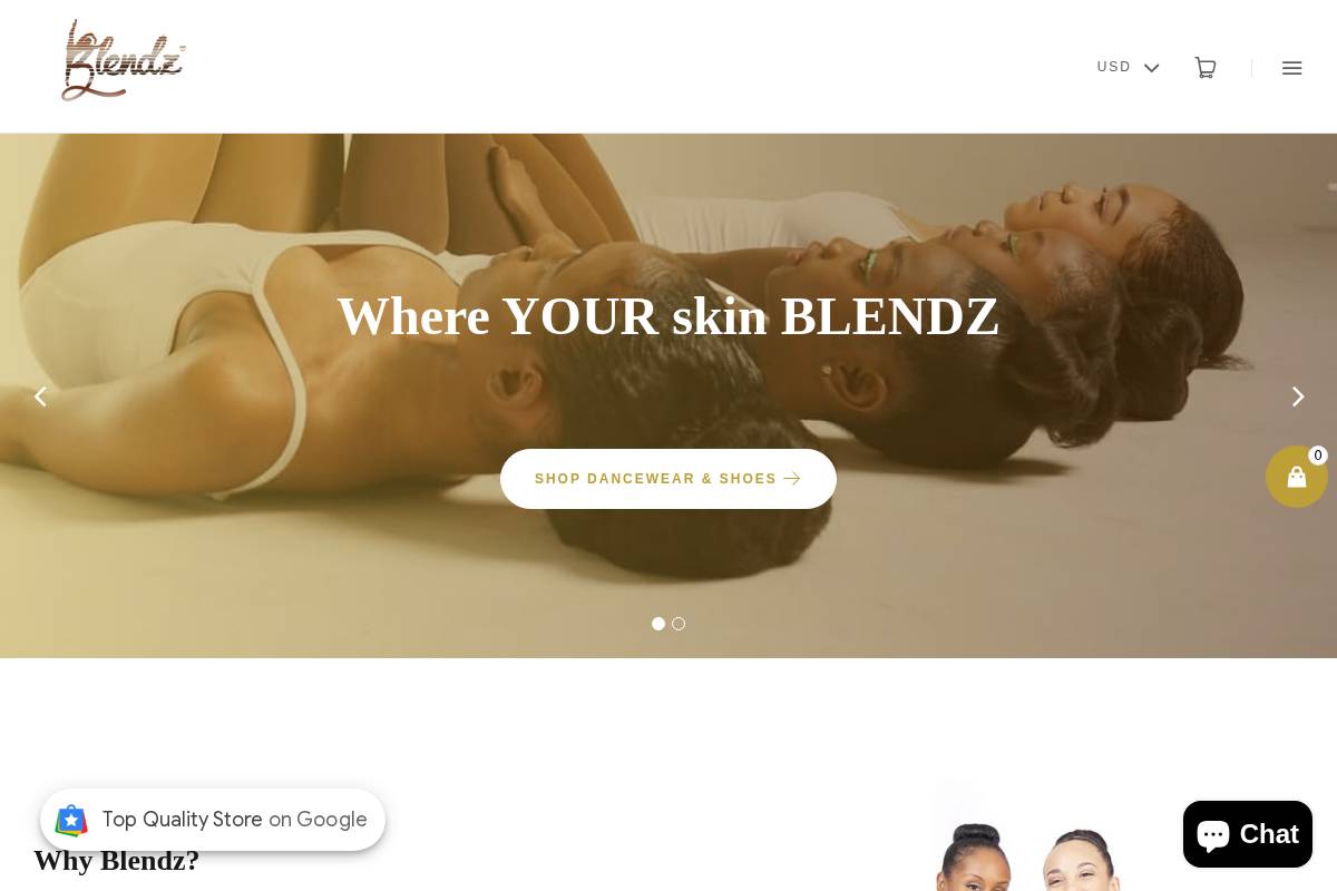 blendzapparel.com homepage screenshot