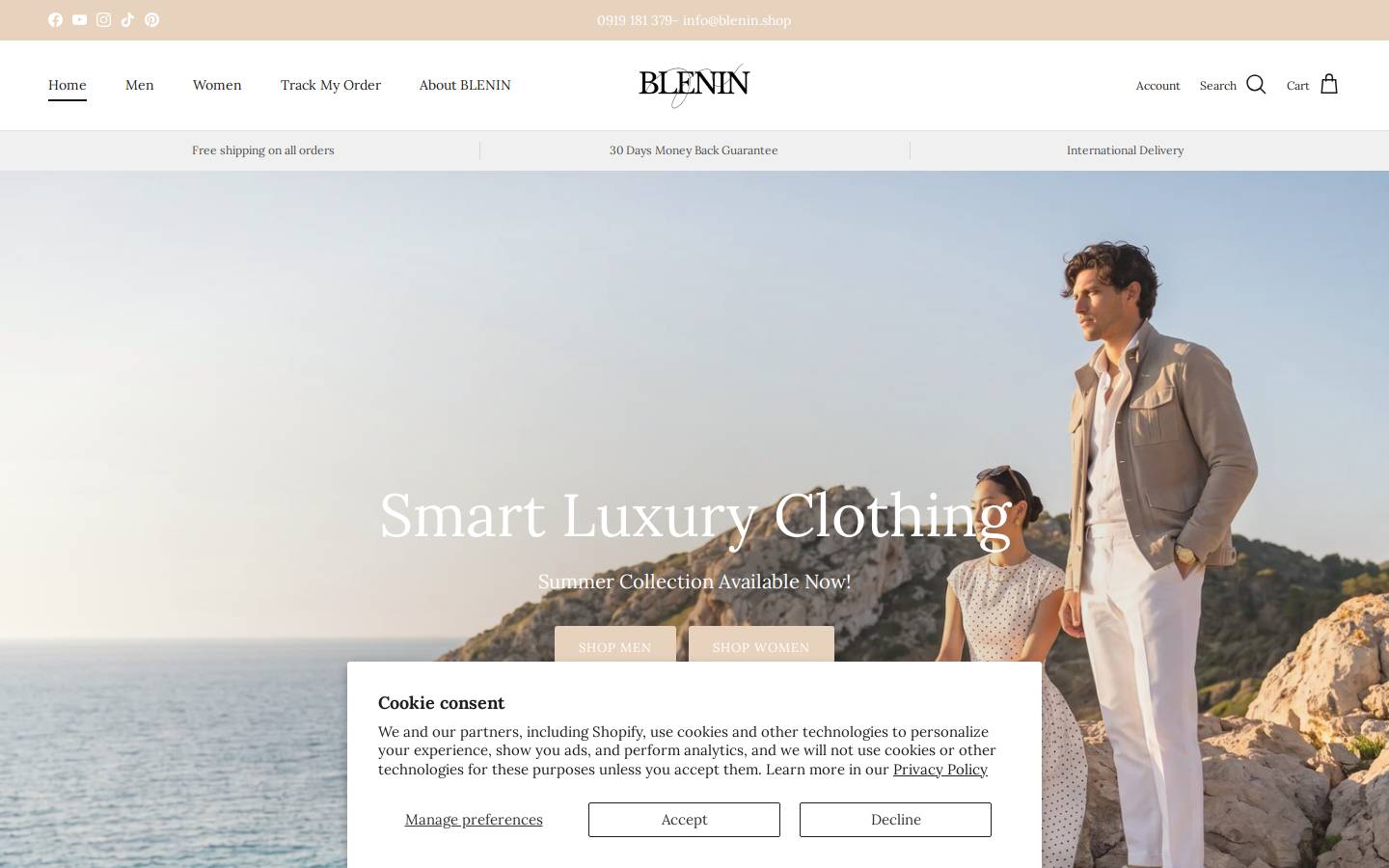 Blenin homepage screenshot