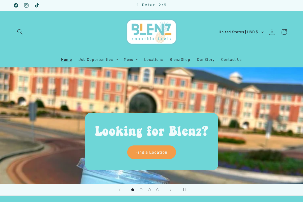 Blenz Bowls homepage screenshot