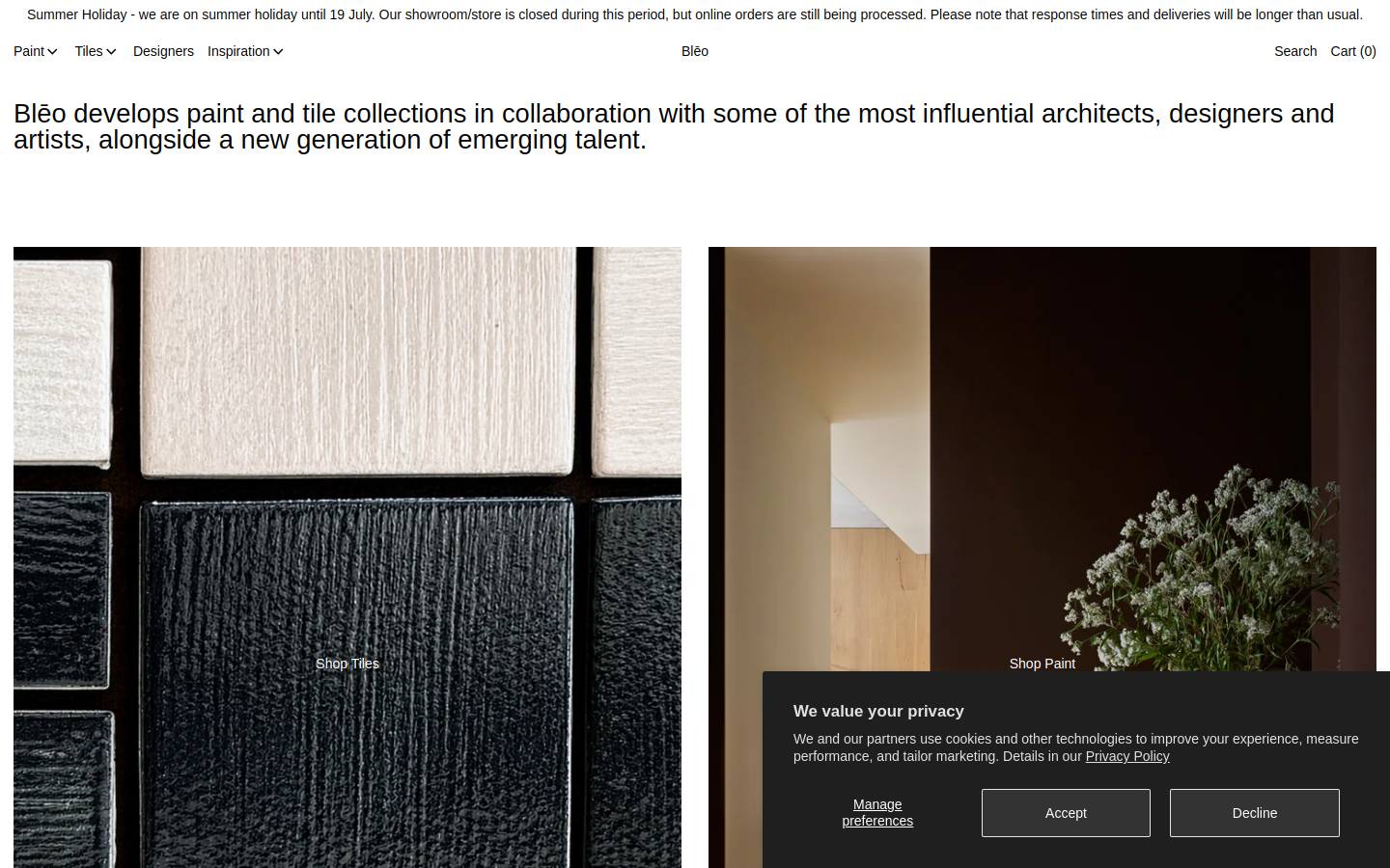 Bleocollective homepage screenshot