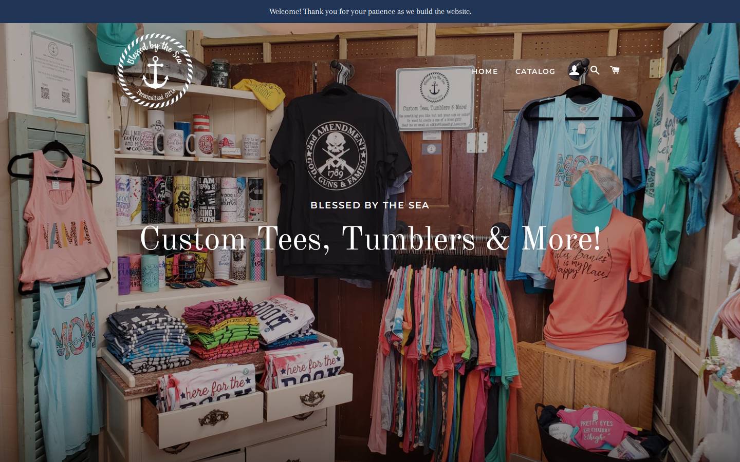 blessedbythesea.com homepage screenshot