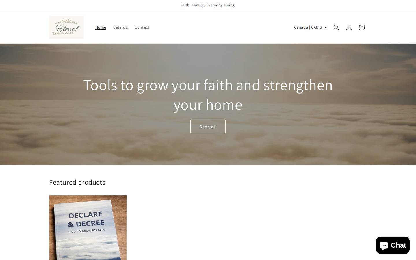 blessedhome.co homepage screenshot