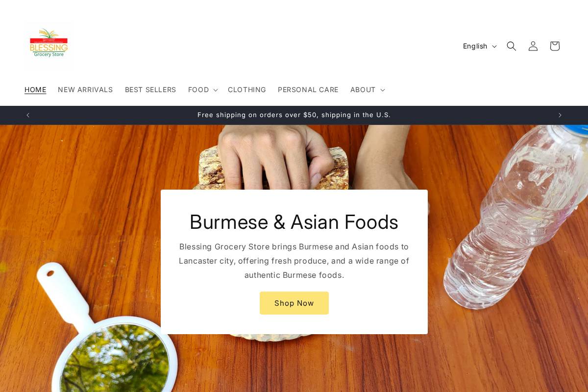 blessinggrocerystore.com homepage screenshot