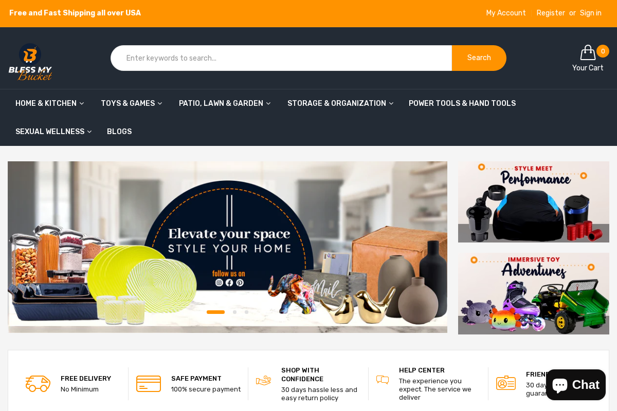 BlessMyBucket homepage screenshot