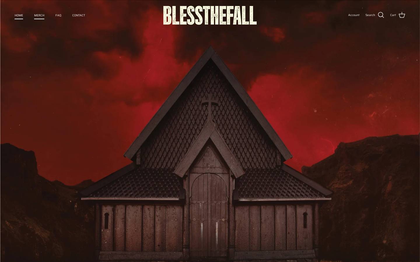 blessthefallmerch.com homepage screenshot