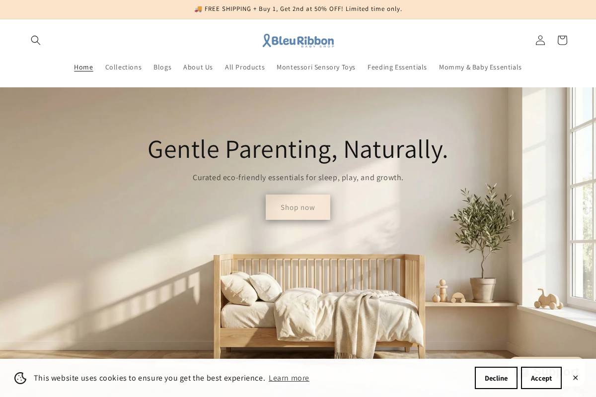 Bleu Ribbon homepage screenshot