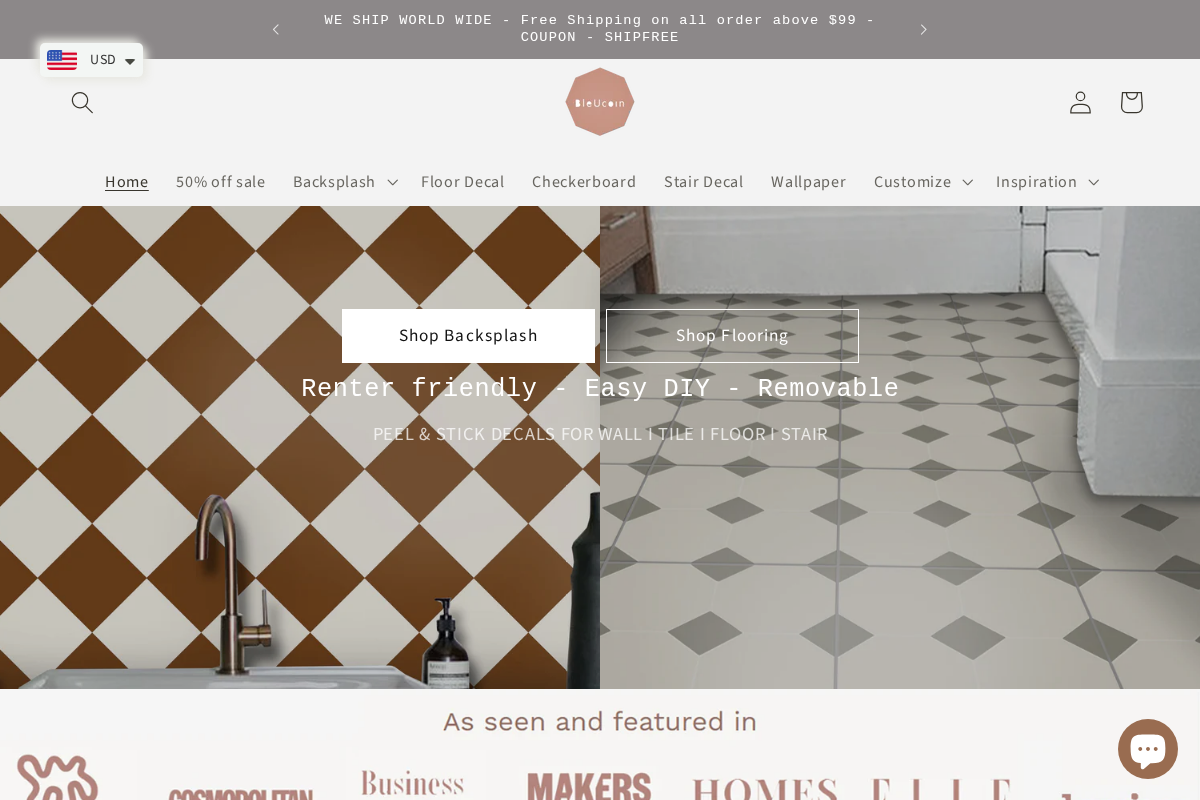 Bleucoin homepage screenshot