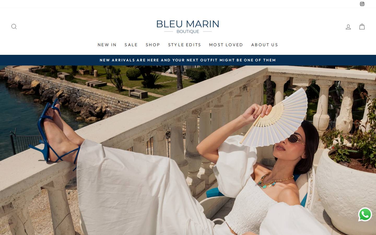 bleumarinboutique.com homepage screenshot