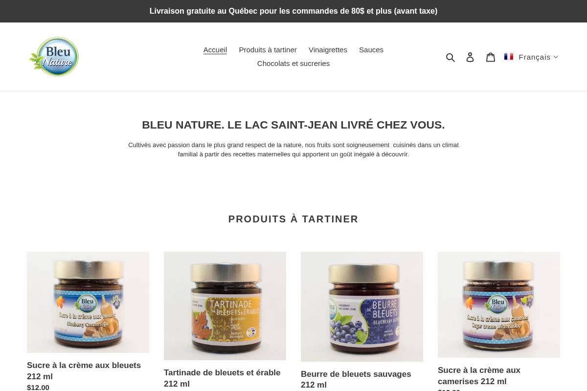 bleunature.ca homepage screenshot