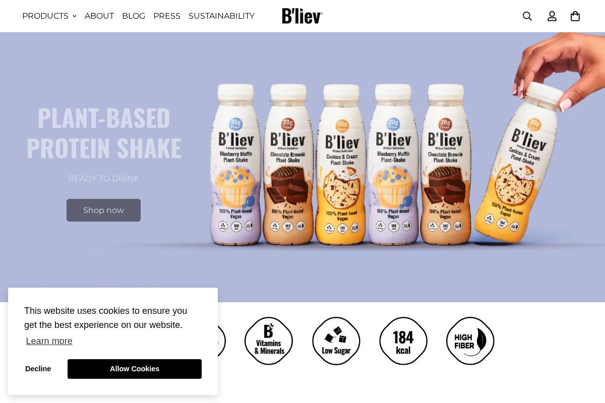 Bliev homepage screenshot
