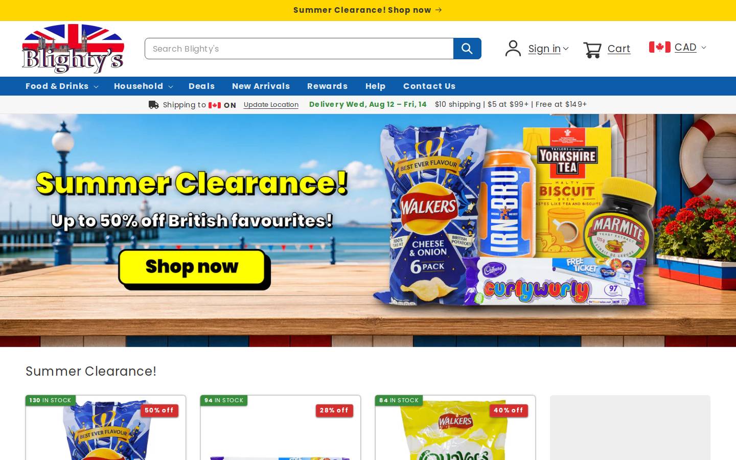 blightys.com homepage screenshot
