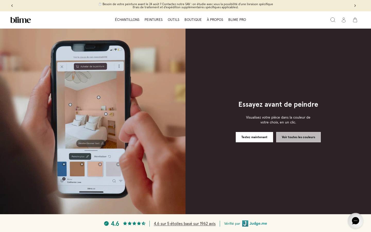 Blime homepage screenshot